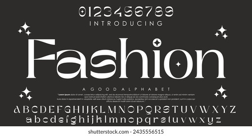 Fashion Luxury Elegant Absctract Fashion font alphabet. Creative urban sport fashion futuristic font. vector illustration eps 10