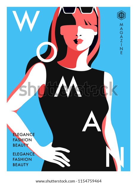 Fashion Magazine Cover Design Abstract Female Stock Vector (Royalty ...