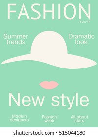 Fashion magazine cover. Design layout. Vector illustration.