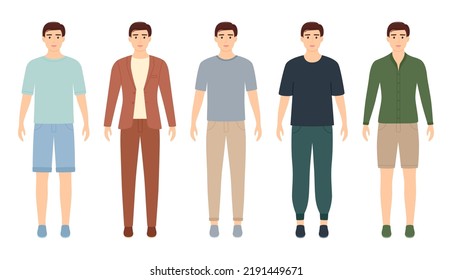 Fashion man in clothes for meeting with friends, home, business meeting. Vector illustration