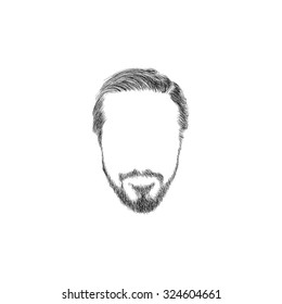 Fashion man hair. Hand drawn vector illustration
