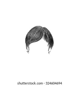 Fashion man hair. Hand drawn vector illustration
