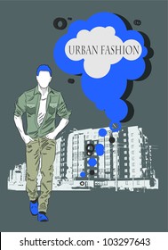 Fashion man inversion background