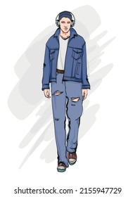 Fashion Man Sketch Fashion Man Jacket Stock Vector (Royalty Free ...