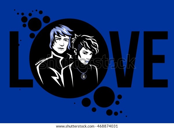 Fashion Man Woman Punk Rock Gothic Stock Vector Royalty Free