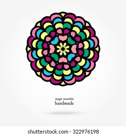 Fashion mandala, doily round, design elements, ornamental pattern, circle background,abstract lace decoration