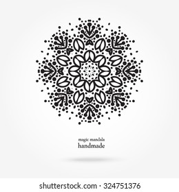 Fashion mandala, doily round, design elements, ornamental pattern, circle background,abstract lace decoration