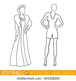 Fashion mannequin icon. Editable vector graphic in linear style.