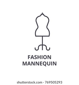 fashion mannequin line icon, outline sign, linear symbol, vector, flat illustration