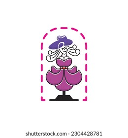 fashion mannequin logo design template sign. solid colorful style,