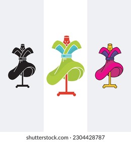 fashion mannequin logo design template sign. solid colorful style and silhouette stylish.