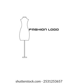 Fashion Mannequin Logo. A logo featuring a simple, stylized mannequin with a stand