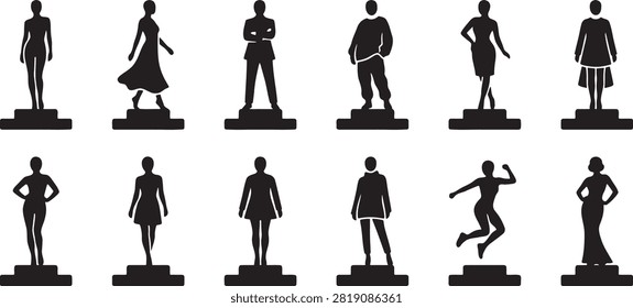 Fashion mannequin model standing display pedestal female silhouette collection