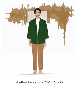 fashion mans illustration with minimalistic color  