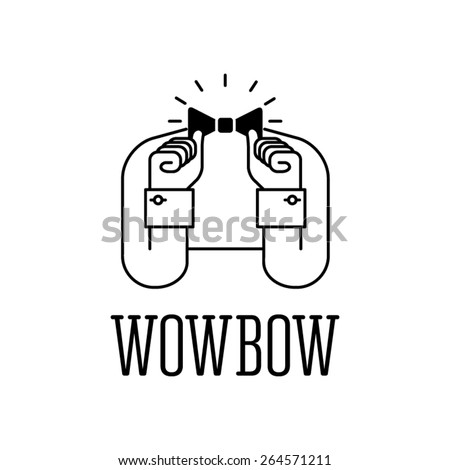 Fashion mark logo template. Bow-tie, gentleman or another theme. 