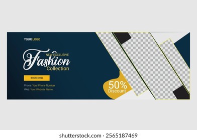 Fashion marketing Facebook cover web banner template