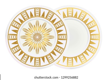 fashion medallion. vector illustration. plate with colorful ornaments