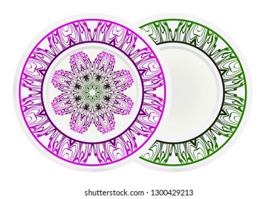 fashion medallion. vector illustration. plate with colorful ornaments