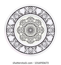 fashion medallion. vector illustration. plate with colorful ornaments