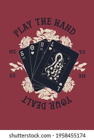 Fashion mens print with text slogan.  Vector hand draw illustration.