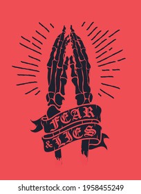 Fashion mens print with text slogan.  Vector hand draw illustration.