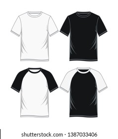 Fashion men's t-shirts.  Black and white variants. vector image