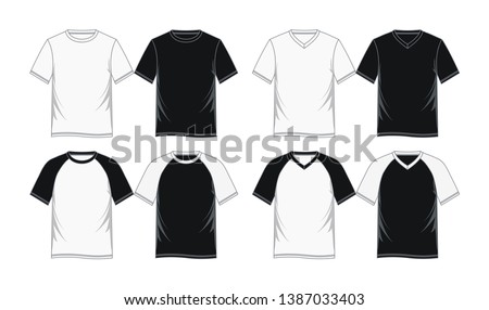 Fashion men's t-shirts.  Black and white variants. vector image