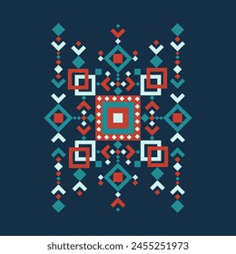 Fashion mexican, navajo or aztec, native american pattern. Geometric ethnic decoration. Colored tribal design element for tattoo, frame and border, textile, fabric or paper print