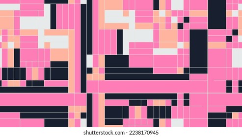 Fashion minimal illustration art. Abstract geometry mix. Seamless pattern design