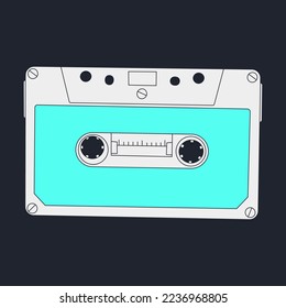 Fashion minimal illustration art. Audio cassette retro vibes