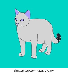 Fashion minimal illustration art. Cat lover concept. Trendy trippy funny design