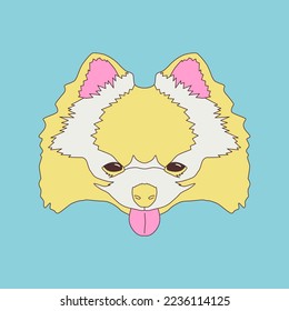 Fashion minimal illustration art. Retro funny dog. Animal lover concept