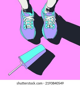 Fashion minimal illustration. Junk food, fast food concept