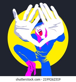 fashion minimal illustration party clubbing girl