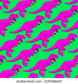 fashion minimal illustration stylish dinosaur seamless pattern