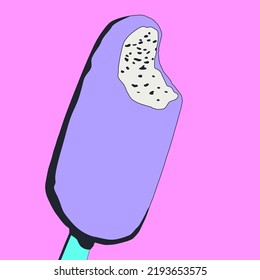 fashion minimal illustration. Stylish ice cream. Hot summer concept