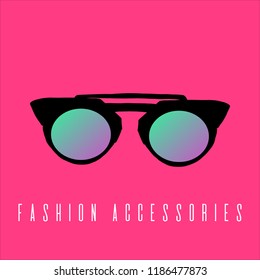 Fashion minimalist illustration. Vector hand drawn sunglasses. Beautiful design elements, perfect for prints. Sunglasses Abstract Vector Illustration Background