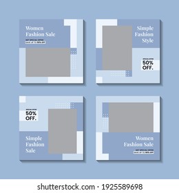Fashion minimalist social media post template collection