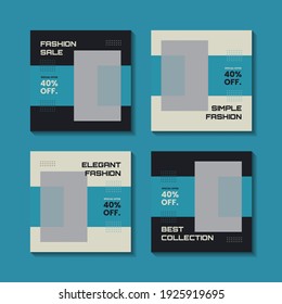 Fashion minimalist social media post template collection