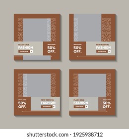 Fashion minimalist social media post template collection