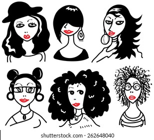 fashion model in doodle style
