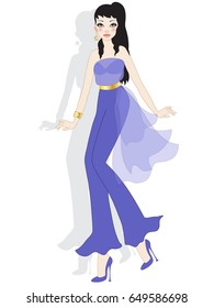 Fashion model with elegant pants