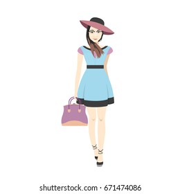 fashion model flat illustration