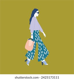 fashion model flat ilustration vector