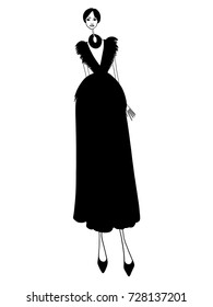 Fashion model, girl, posing, vector illustration
