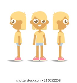 fashion model girls, cartoon flat style illustration
