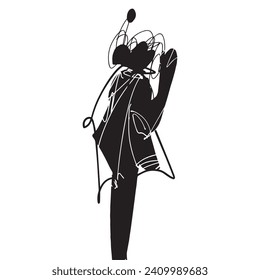 Fashion Model Illustration, Stylish Sketch.Hand Drawn Outfit look. Fashion Designer Style.Stylized Fashion Model Print. Placement Print.