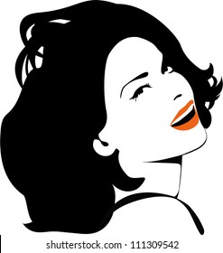 Fashion model portrait. Vector.