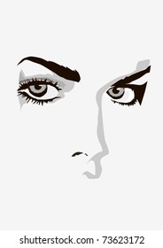 Fashion model portrait. Vector