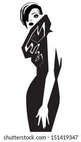 Fashion model. Scetch. Vector illustration